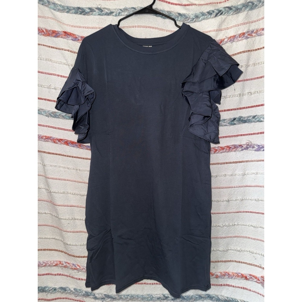 Hayden Blue Party Cocktail Angel Sleeves With Pockets Dress Size‎ L